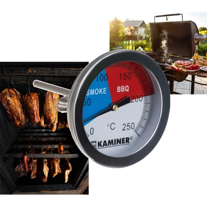 Kaminer rozsdamentes grill hőmérő