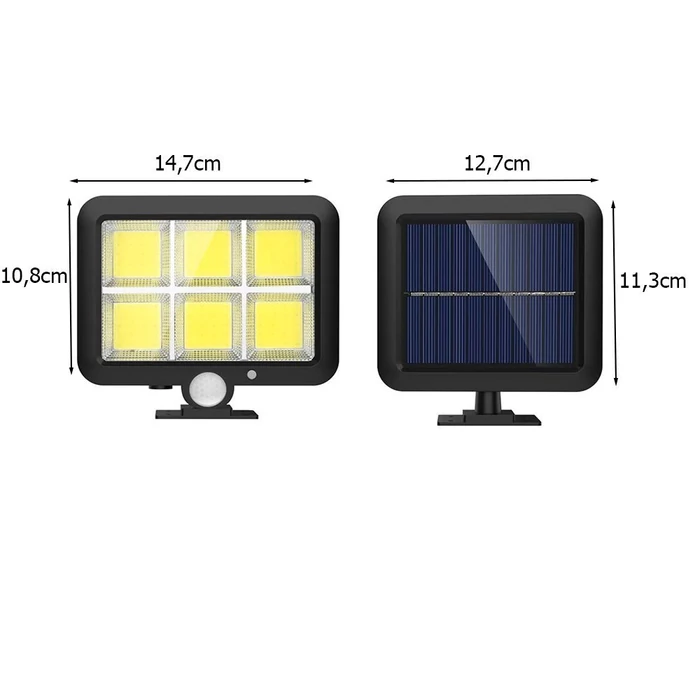 Napelemes lámpa 120 led szürkületi mozgásérzékelővel