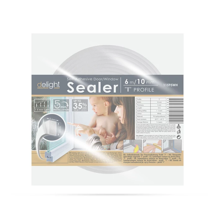 Öntapadós ajtó- ablakszigetelő habszalag (6 m, fehér 10 mm)