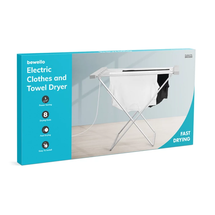 Elektromos ruha -és törölközőszárító (230V, 100W)