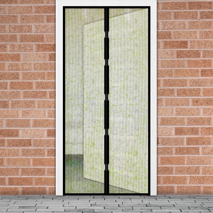 Mágneses szúnyogháló függöny ajtóra (100 x 210 cm, Virág mintás)