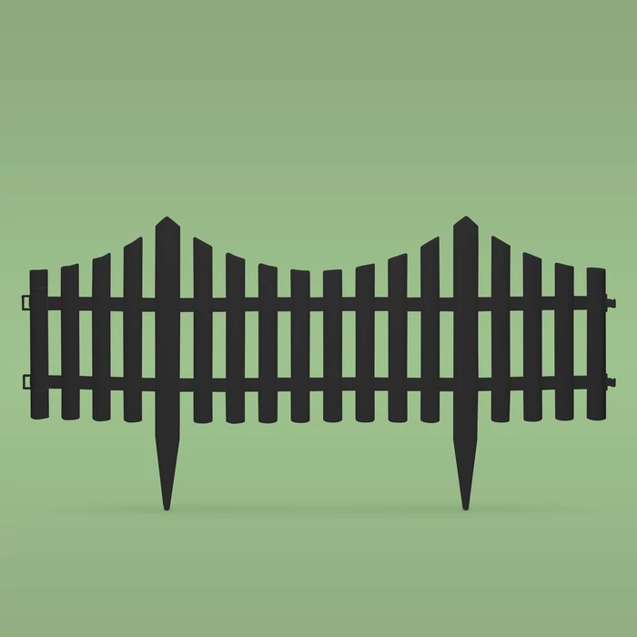 Virágágyás szegély / kerítés (60 x 23 cm, fekete)