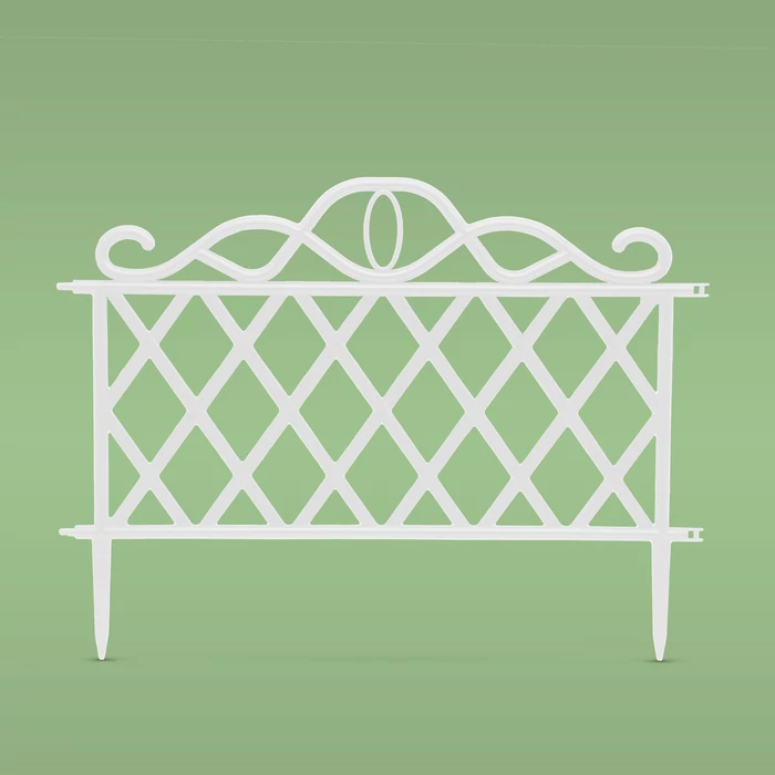 Virágágyás szegély / kerítés (45 x 35 cm, fehér)