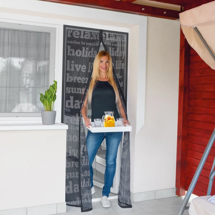 Mágneses szúnyogháló függöny ajtóra (100 x 210 cm, feliratos)