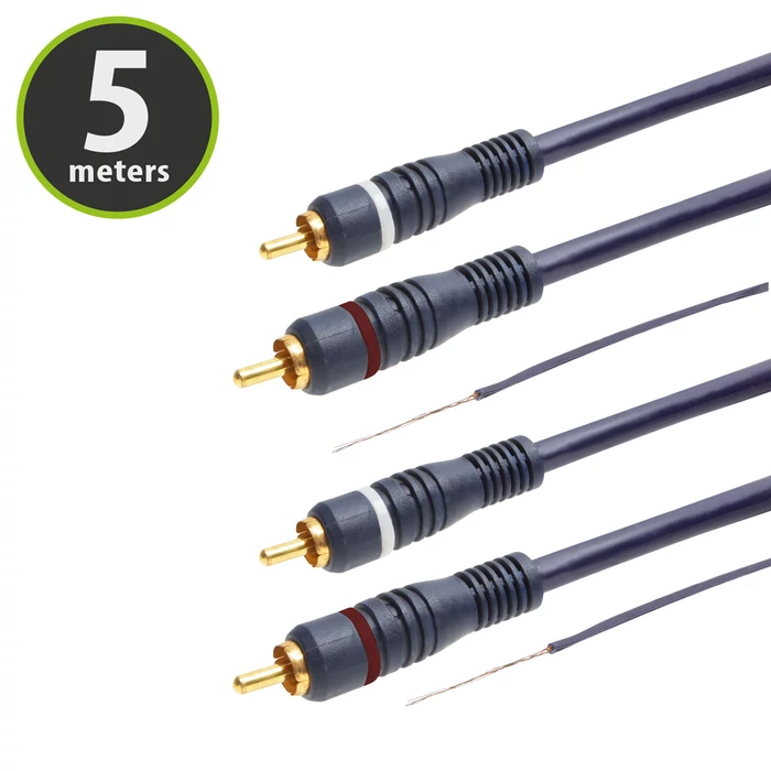 RCA kábel, 2 x RCA dugó, -, 2 x RCA dugó, 5,0 m
