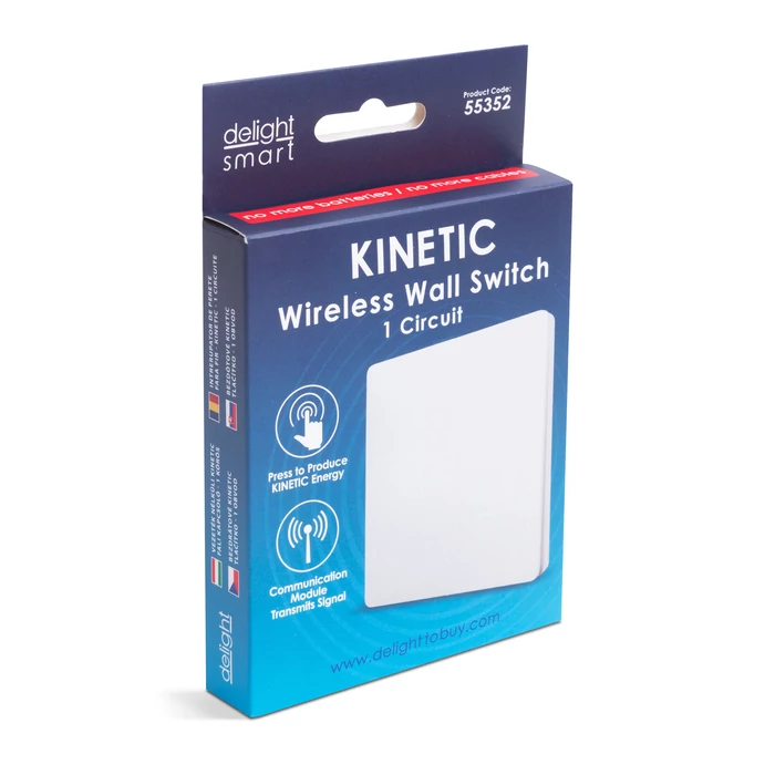 Kinetic fali kapcsoló - 433 Mhz - 1 körös - IP20