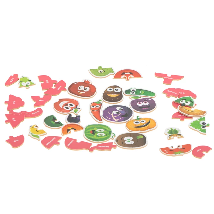 25 db gyümölcs-zöldség puzzle alumíniumdobozban