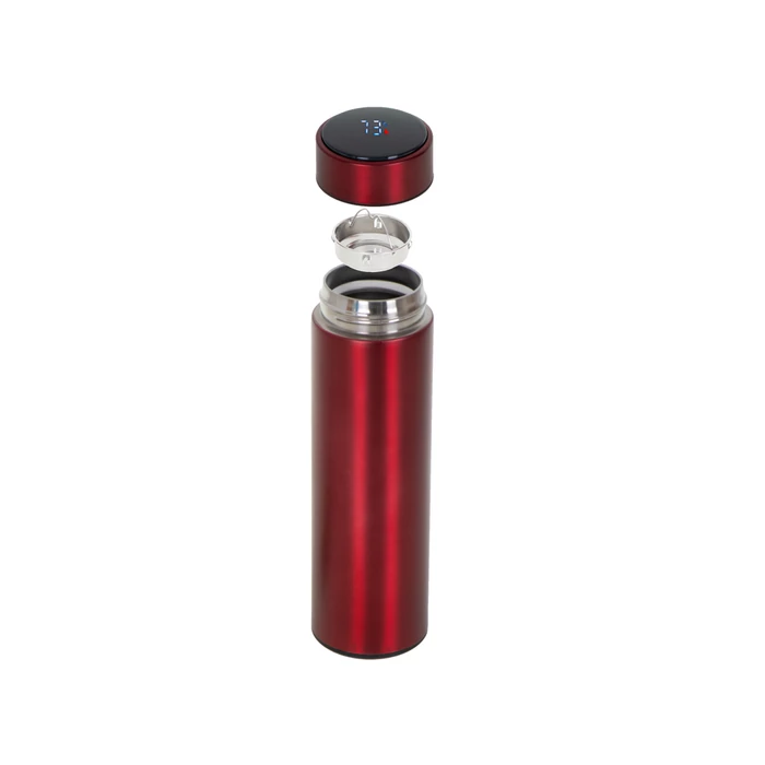 LED kijelzős termosz - 500 ml (bordó)