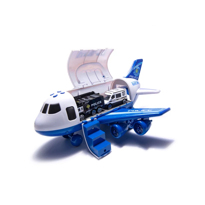 Rendőrautó szállító játék repülőgép