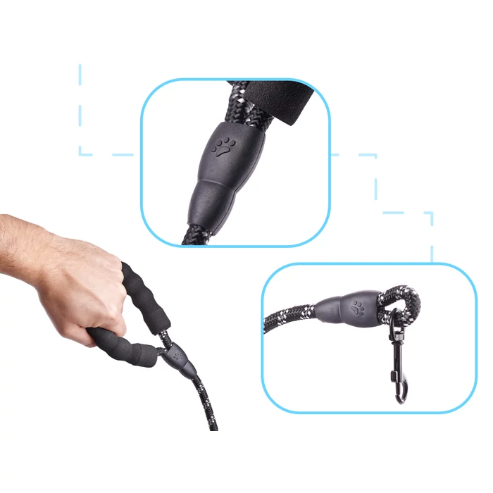 Strapabíró póráz (fekete) - 2m