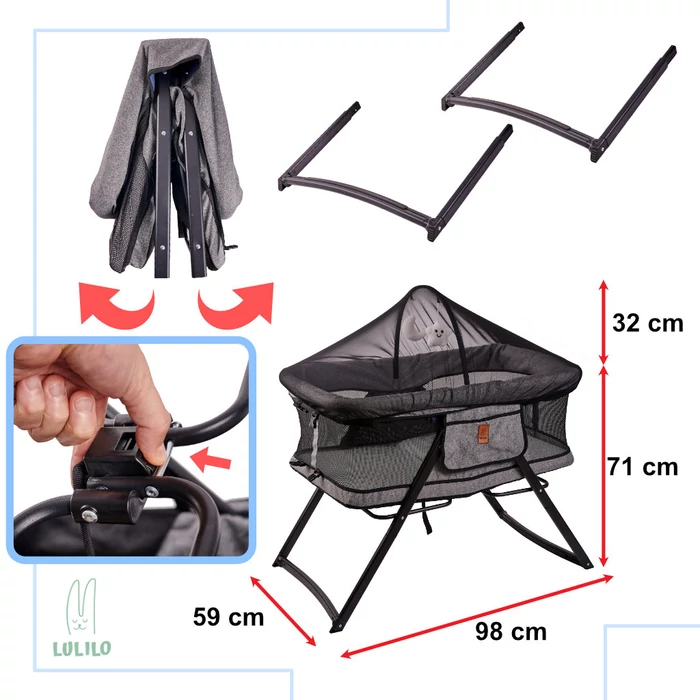 LULILO utazó kiságy/bölcső  