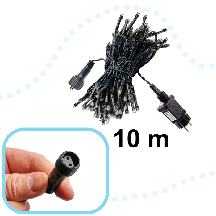 LED lámpák fénylánc 10m 100LED - meleg fehér