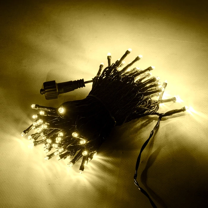 LED lámpák fénylánc 10m 100LED - meleg fehér