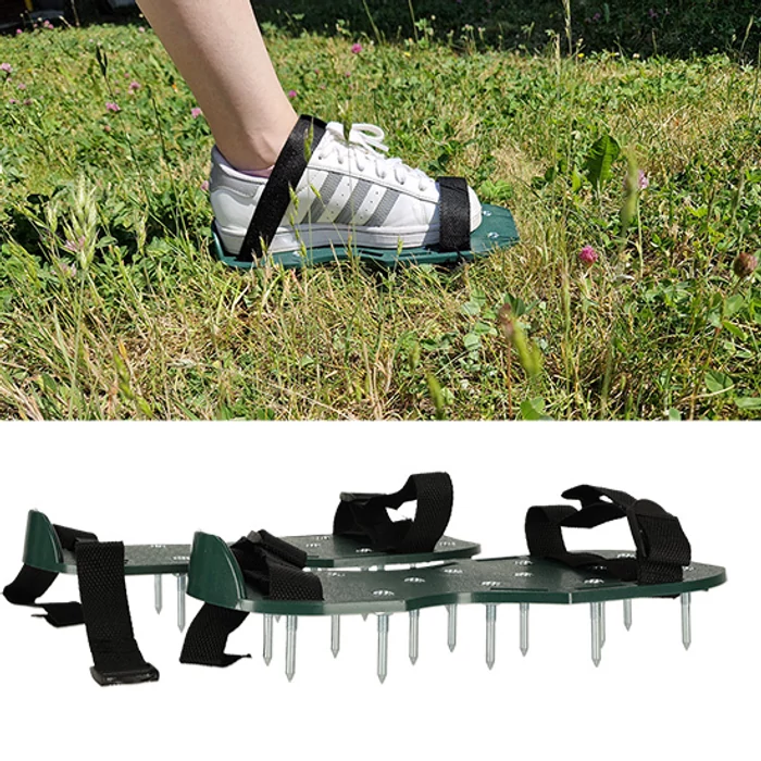 Szellőztető gyepszóró tüskés gyepcipő