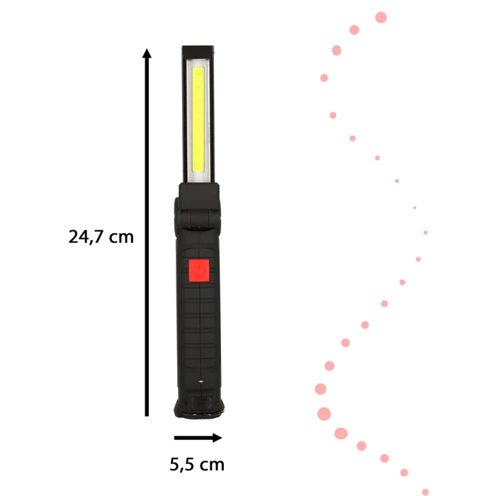 Akkumulátoros műhelylámpa USB COB - mágneses