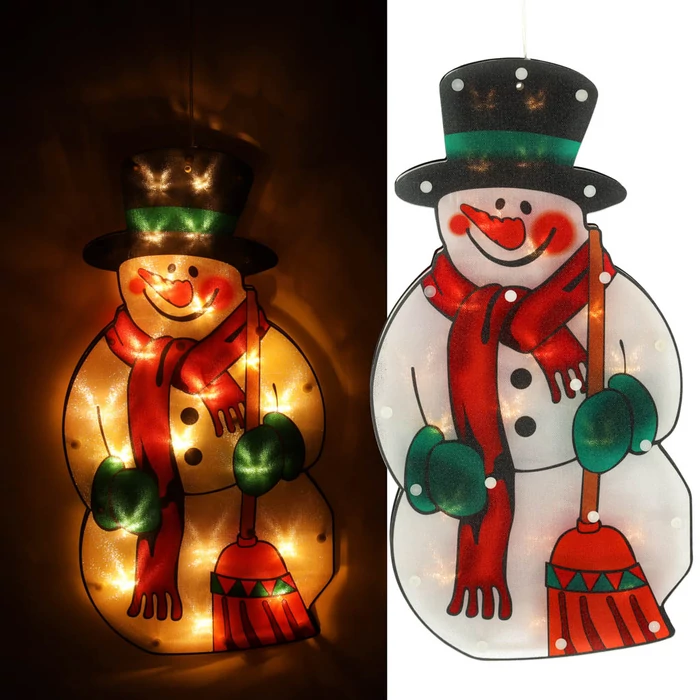 LED függőfények hóember dekoráció 45cm