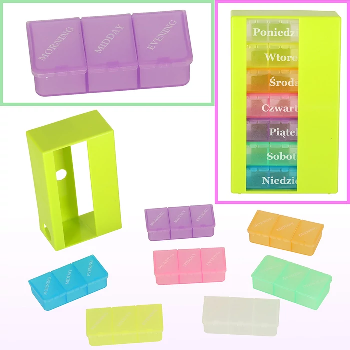 Tabletta doboz szervező konténer 7 napos - álló