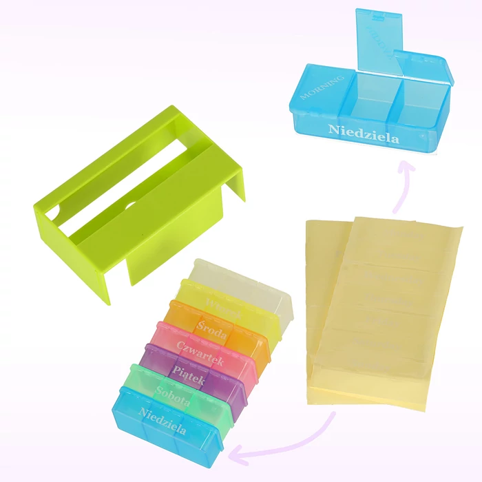 Tabletta doboz szervező konténer 7 napos - álló