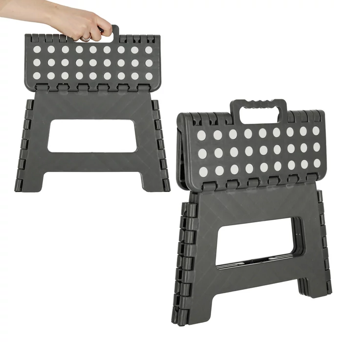 Csúszásmentes összecsukható zsámoly 22cm - sötétszürke