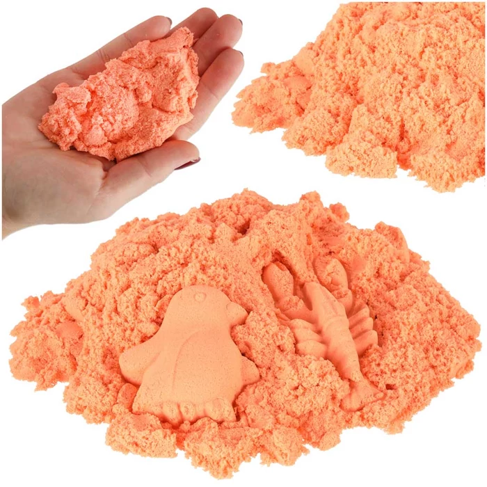 Kinetikus homok 1kg zsákban narancssárga
