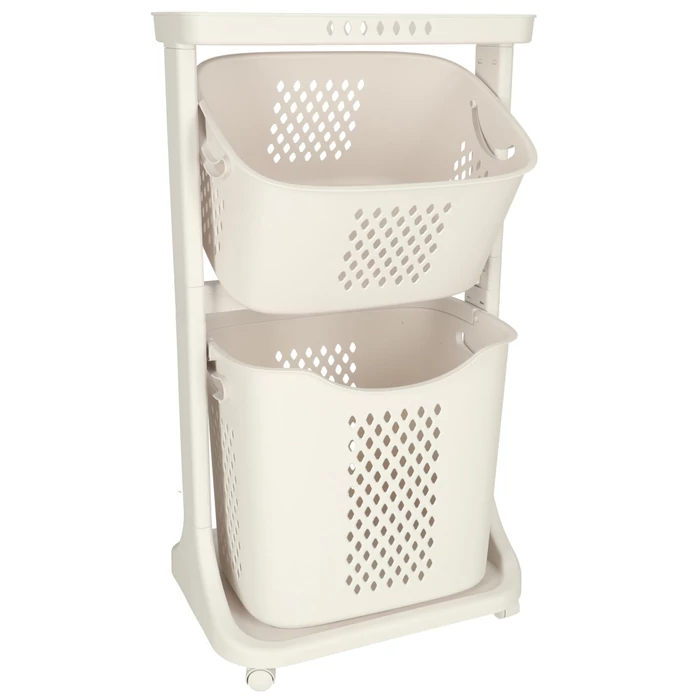 Két szintes gurulós tároló kocsi játékokhoz és ruhákhoz