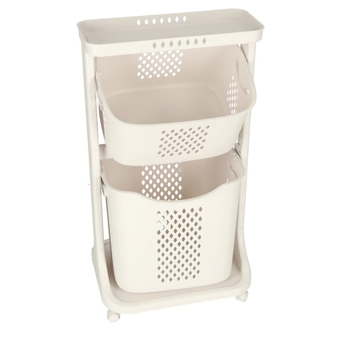 Két szintes gurulós tároló kocsi játékokhoz és ruhákhoz