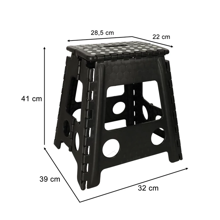 Csúszásmentes összecsukható szék 39cm fekete