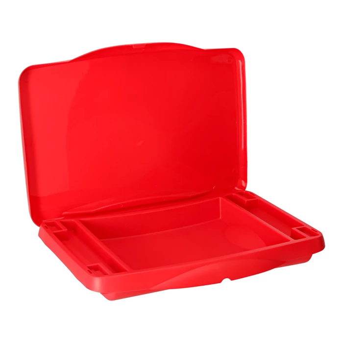 Gyermek autós asztal tárolórekesszel piros