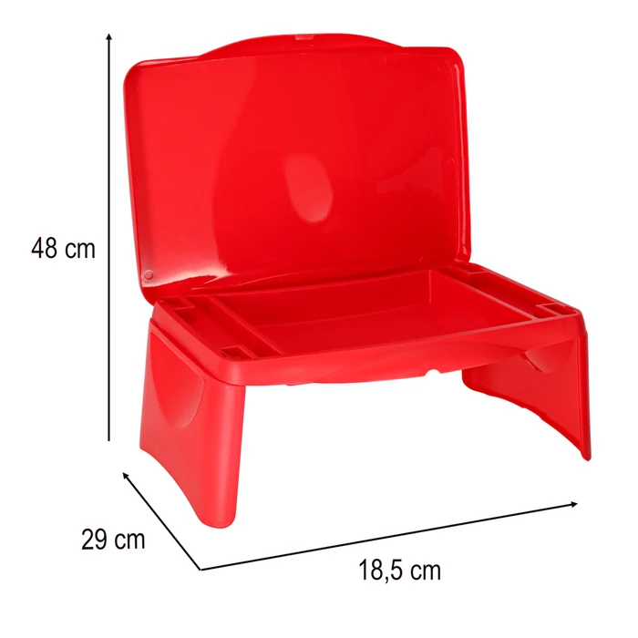 Gyermek autós asztal tárolórekesszel piros