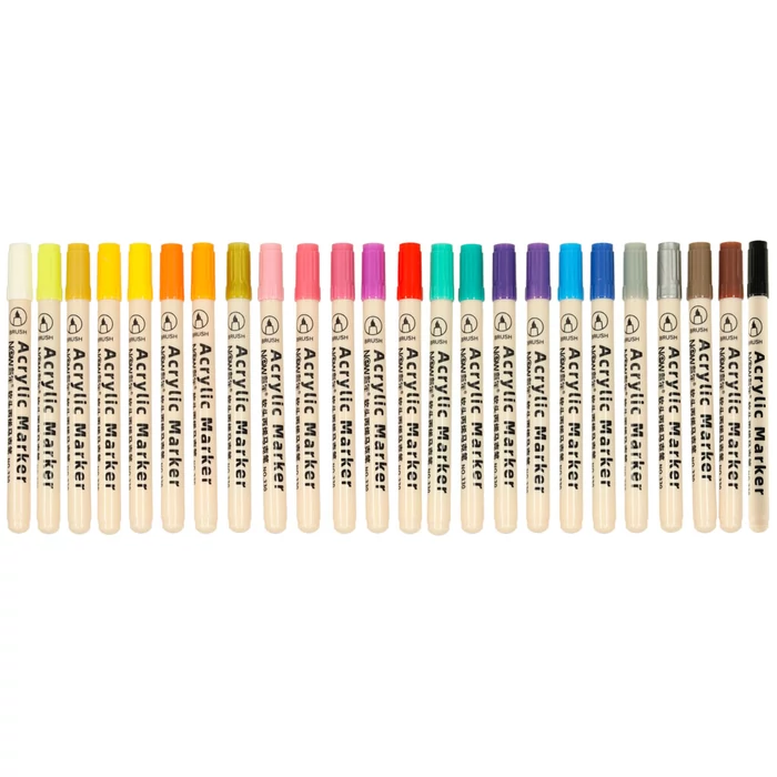 Akril filctollak, DIY vízálló filctollak 24 db.