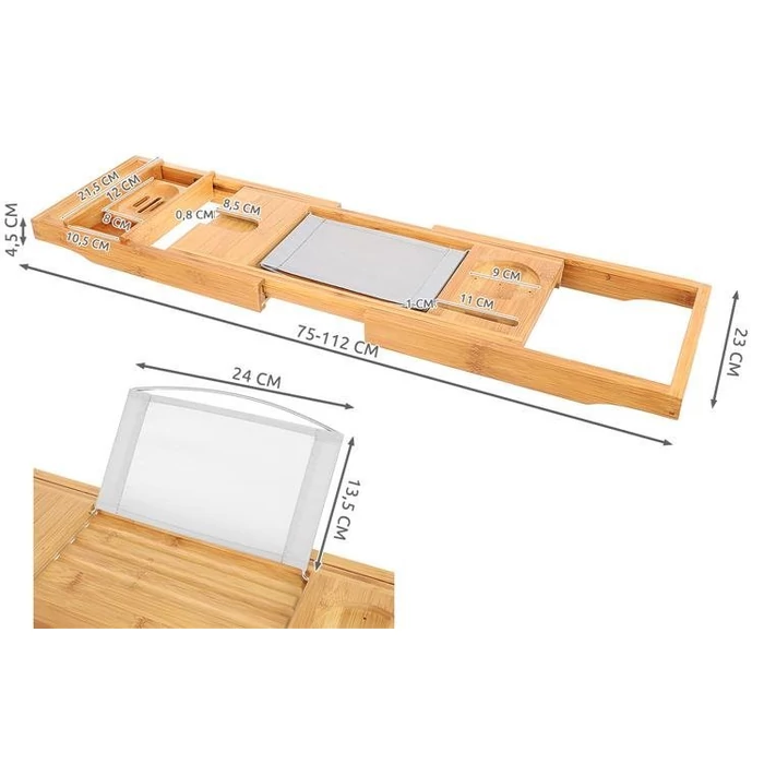 Bambusz állítható fürdőpolc