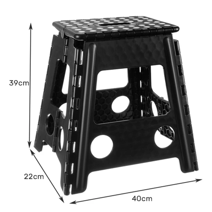 Fekete összecsukható szék - 39 cm