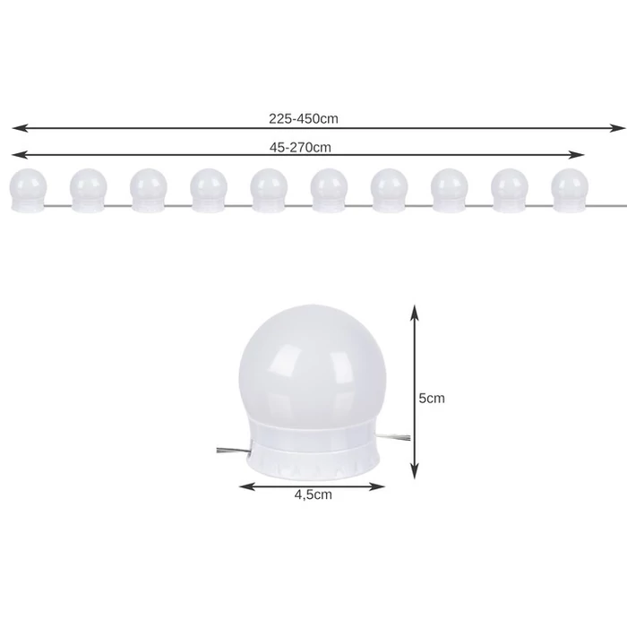 Tükör/fésülködőasztal LED lámpák - 10 db.