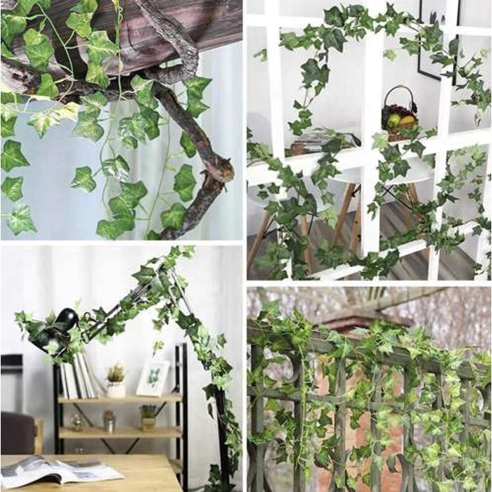 Mesterséges borostyánfüzér - garland - 6,3m