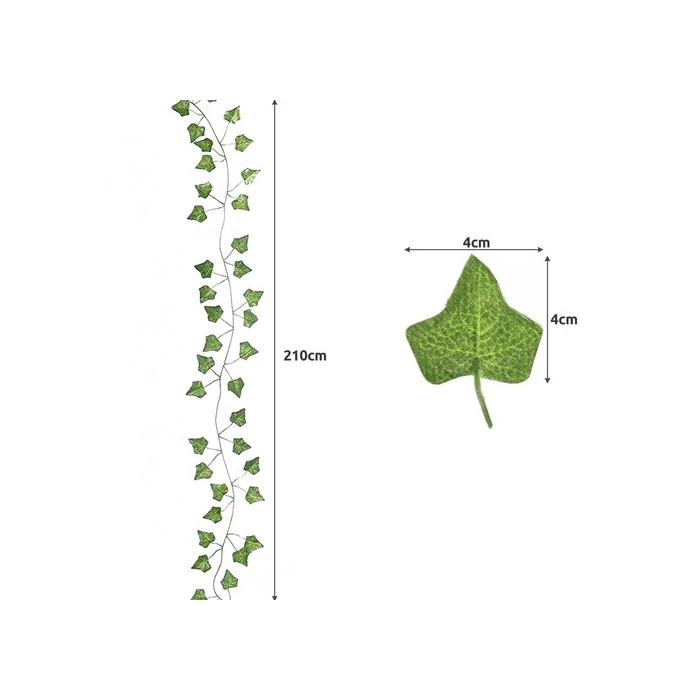 Mesterséges borostyánfüzér - garland - 6,3m