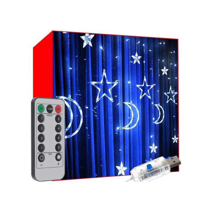 Fényfüggöny 138 LED USB- hideg fehér
