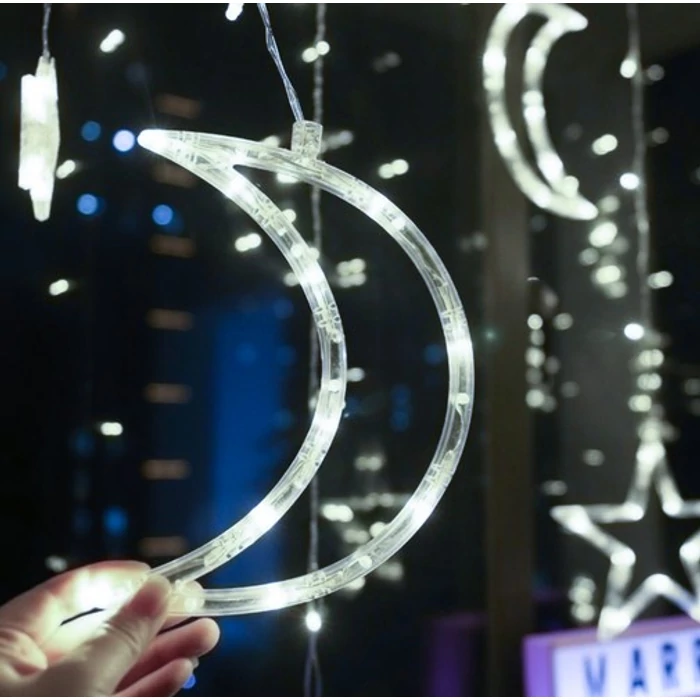 Fényfüggöny 138 LED USB- hideg fehér
