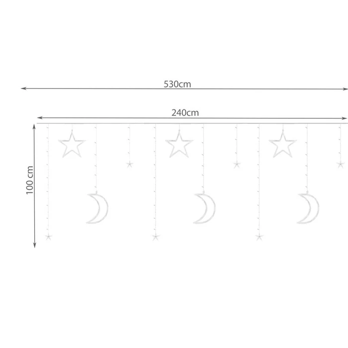 Fényfüggöny 138 LED USB- hideg fehér