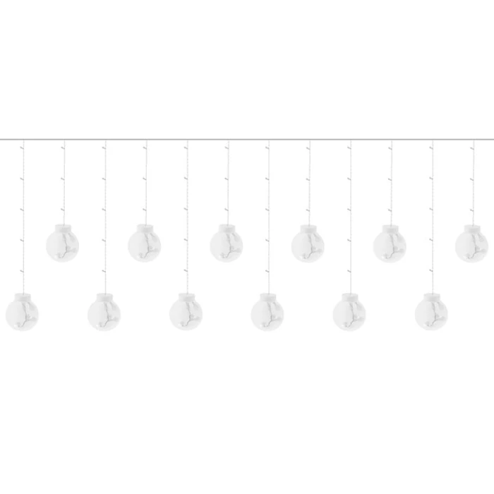Gömb LED fényfüggöny (108LED, USB, hideg fehér)
