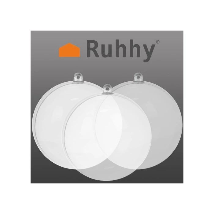 Átlátszó karácsonyi függődísz, gömb, 8cm, 12db 