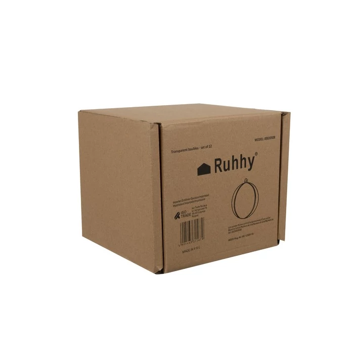 Átlátszó karácsonyi függődísz, gömb, 8cm, 12db 