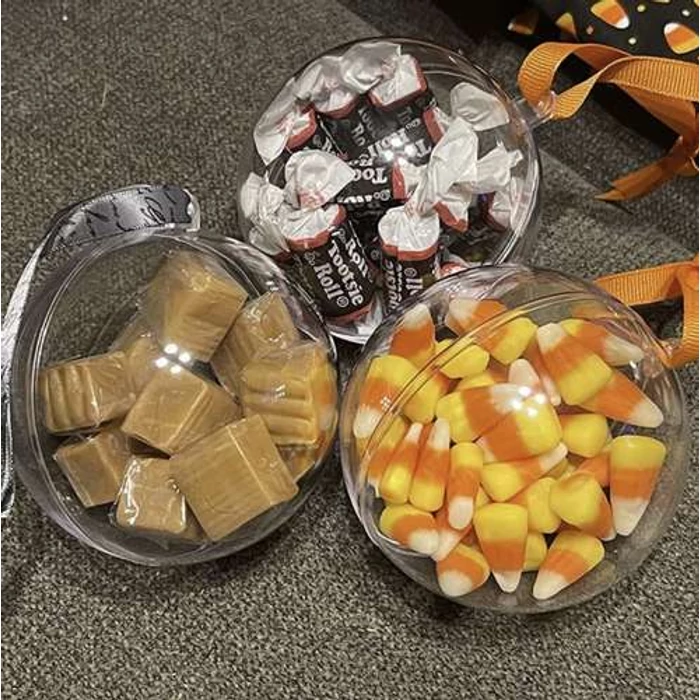 Átlátszó karácsonyi függődísz, gömb, 8cm, 12db 