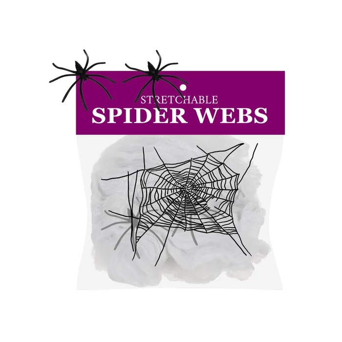 Mesterséges pókháló 2 műanyag pókkal