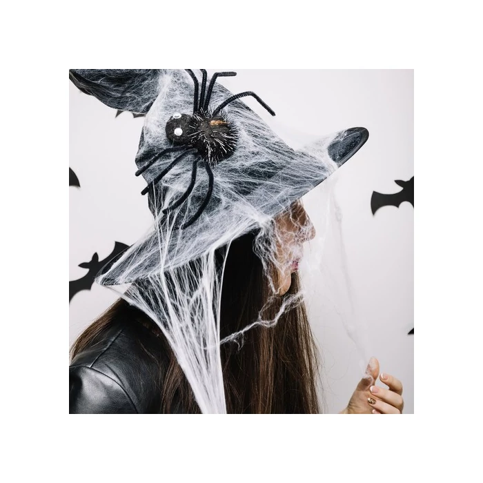 Mesterséges pókháló 2 műanyag pókkal