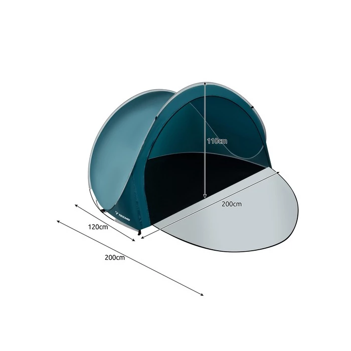 Cipzáros pop-up strandsátor - 200x120x110cm