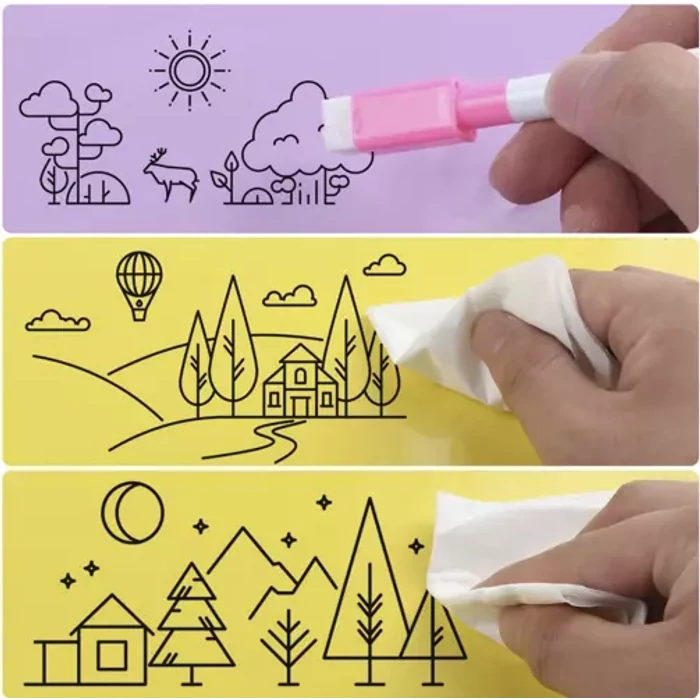 16 részes filctoll készlet mágnestáblához