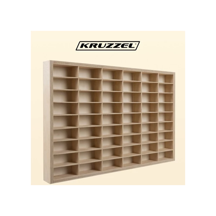 Kruzzel 54 rekeszes fa tárolópolc kisautókhoz
