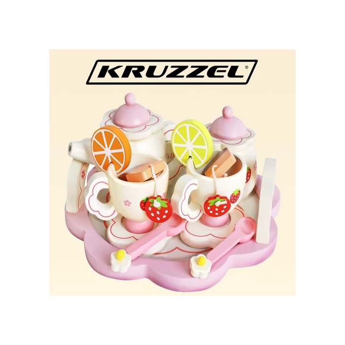 Kruzzel fából készült teáskészlet 