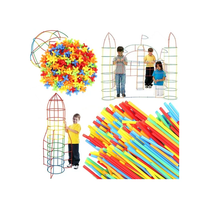 Szívószál építő készlet 408 db