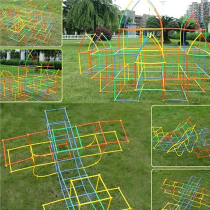 Szívószál építő készlet 408 db